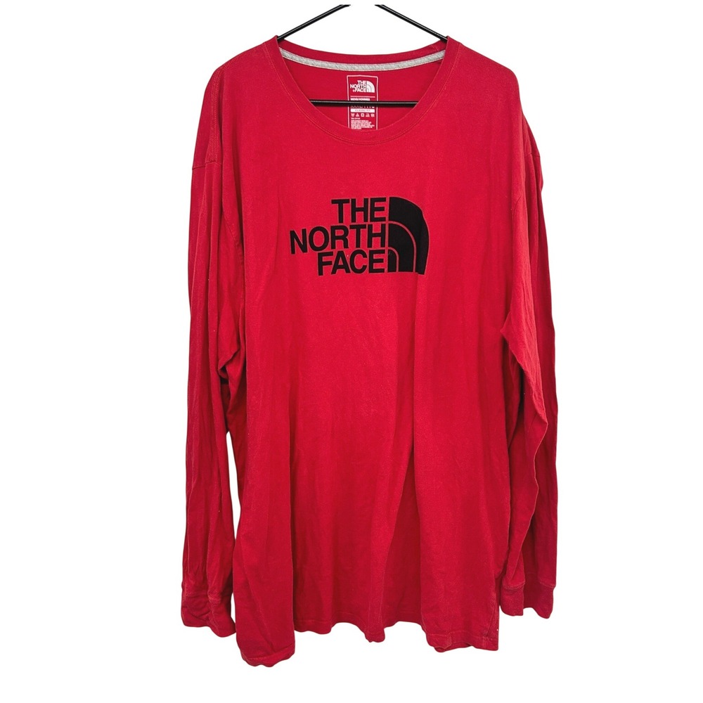 The North Face Long Sleeve Big Logo Graphic Tee XXXL Red Gorpcore Streetwear
